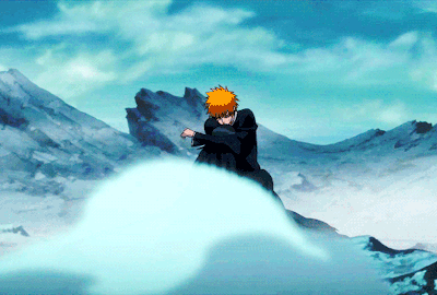 A Cartoon Character With Orange Hair Is Standing In The Snow GIF