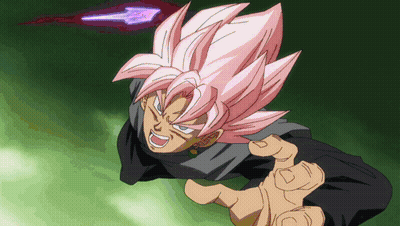 A Cartoon Character With Pink Hair And A Black Shirt Is Flying Through The Air GIF