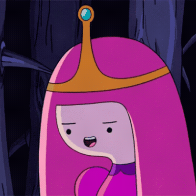 A Cartoon Character With Pink Hair And A Crown GIF