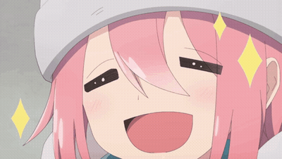 A Cartoon Character With Pink Hair And A White Hat Is Smiling GIF