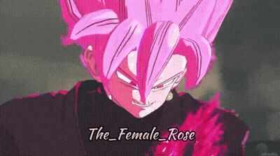 A Cartoon Character With Pink Hair And The Words The Female Rose GIF