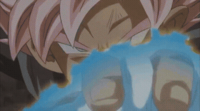 A Cartoon Character With Pink Hair Is Holding A Blue Beam GIF