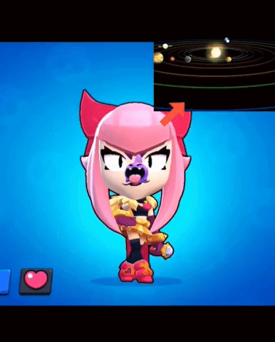 A Cartoon Character With Pink Hair Is Standing In Front Of A Picture Of The Solar System .. GIF