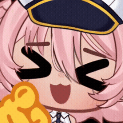 A Cartoon Character With Pink Hair Wearing A Hat And Tie GIF