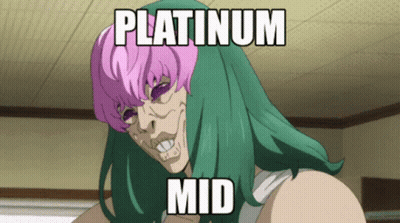 A Cartoon Character With Platinum Mid Written On The Bottom GIF