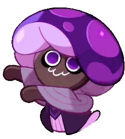 A Cartoon Character With Purple Hair And A Purple Hat Is A Mushroom . Sticker