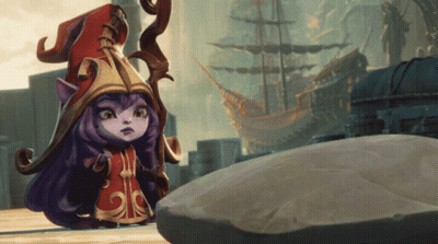 A Cartoon Character With Purple Hair Is Standing Next To A Rock GIF