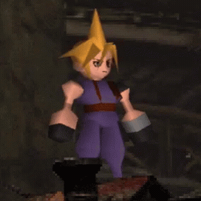 A Cartoon Character With Purple Pants And Yellow Hair GIF