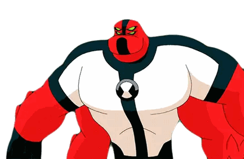 A Cartoon Character With Red And White Muscles And A Black Belt Sticker