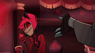 A Cartoon Character With Red Eyes And Antennas Looks At The Camera GIF
