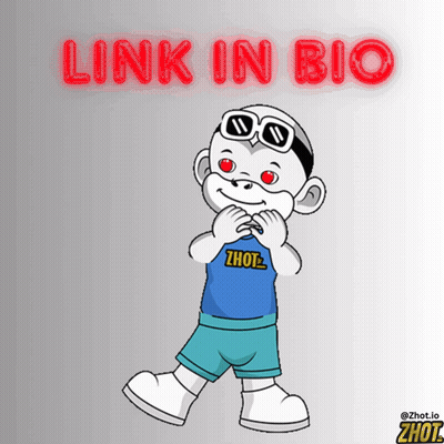 A Cartoon Character With Red Eyes And The Words Link In Bio Below Him GIF
