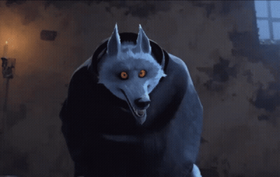 A Cartoon Character With Red Eyes Is Standing On A Floor GIF