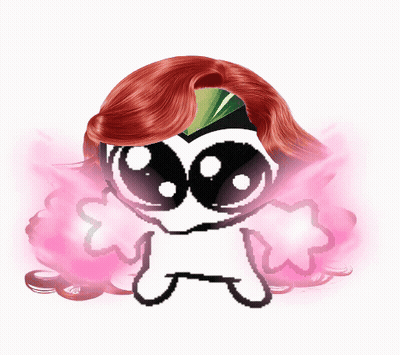 A Cartoon Character With Red Hair And A Green Headband GIF