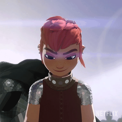A Cartoon Character With Red Hair And A Netflix Logo In The Corner GIF