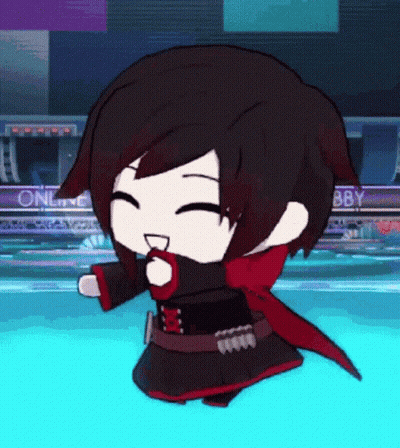 A Cartoon Character With Red Hair And A Red Cape Is Dancing In A Pool Of Water . GIF