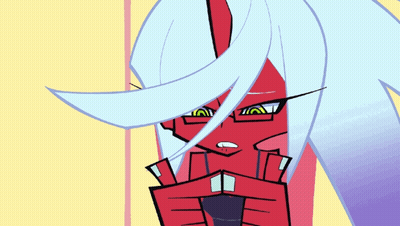 A Cartoon Character With Red Hair And Glasses Making A Face GIF