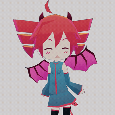 A Cartoon Character With Red Hair And Pink Wings Has The Letter M On Her Arm GIF