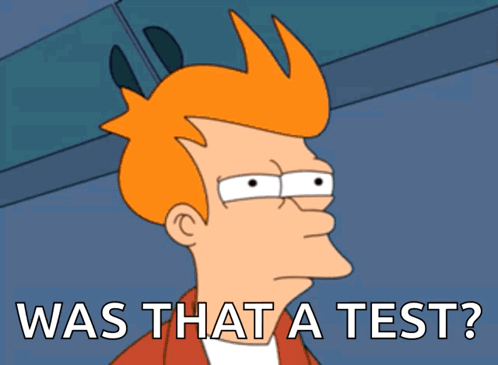 A Cartoon Character With Red Hair And The Words Was That A Test GIF