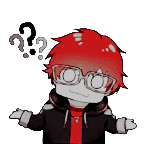 A Cartoon Character With Red Hair Has A Question Mark Over His Head Sticker