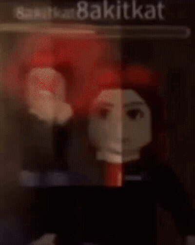 A Cartoon Character With Red Hair Is Standing In Front Of A Sign That Says ' 8Akitkat ' . GIF