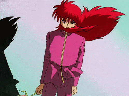 A Cartoon Character With Red Hair Is Wearing A Pink Jacket And Pants GIF