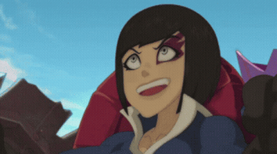 A Cartoon Character With Short Brown Hair And A Red Eye GIF
