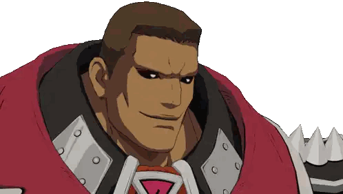 A Cartoon Character With Spikes On His Arms And A Red Shirt Sticker