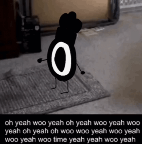A Cartoon Character With The Letter O On It Is Standing On A Rug GIF