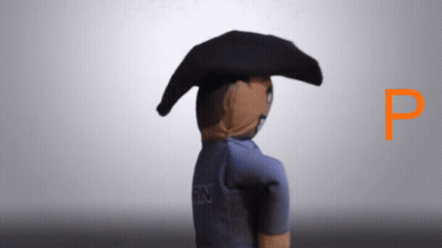 A Cartoon Character With The Letter P In The Corner GIF