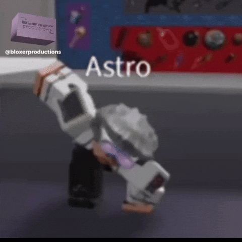 A Cartoon Character With The Name Astro On The Bottom GIF
