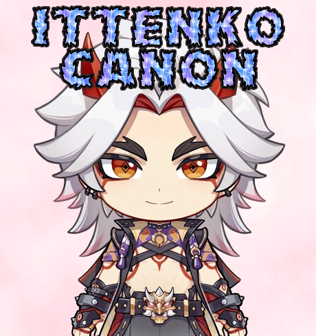 A Cartoon Character With The Name Ittenko Canon Written On It GIF