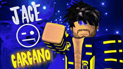 A Cartoon Character With The Name Jace Carcano Written On It GIF