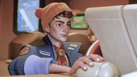 A Cartoon Character With The Name Spencer On Their Jacket GIF