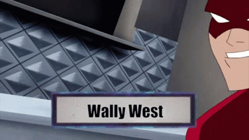 A Cartoon Character With The Name Wally West On The Bottom Right GIF