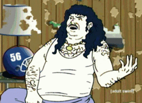 A Cartoon Character With The Number 56 On A Lamp GIF