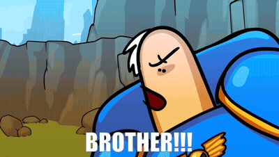 A Cartoon Character With The Word Brother On The Bottom Right GIF