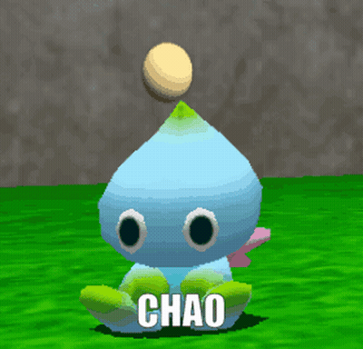 A Cartoon Character With The Word Chao On The Bottom Right GIF