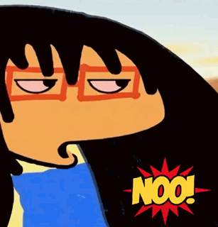 A Cartoon Character With The Word Noo On The Bottom Right GIF