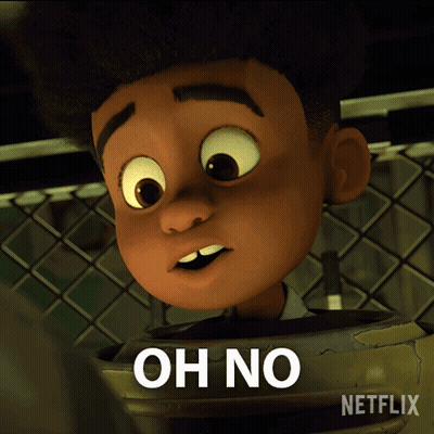 A Cartoon Character With The Word Oh No On His Face GIF