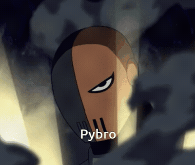 A Cartoon Character With The Word Pybro On The Bottom Right GIF