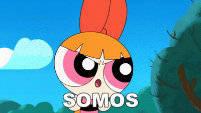 A Cartoon Character With The Word Somos On The Bottom Right GIF