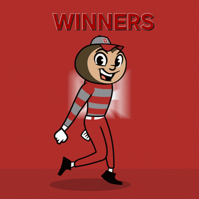 A Cartoon Character With The Word Winners On The Top GIF