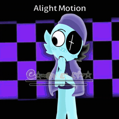 A Cartoon Character With The Words Alight Motion Written On The Bottom GIF