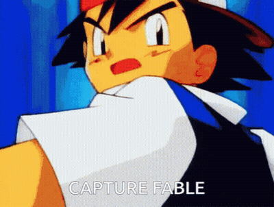 A Cartoon Character With The Words Capture Fable On The Bottom Right GIF