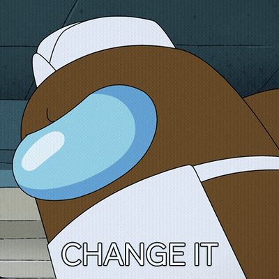 A Cartoon Character With The Words Change It Written Below It GIF