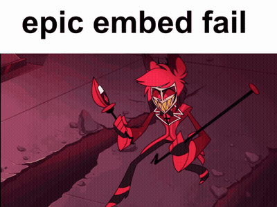 A Cartoon Character With The Words Epic Embed Fail On The Top GIF