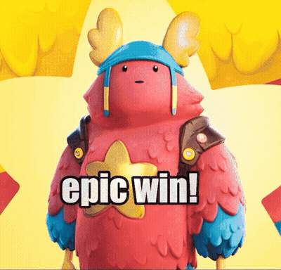 A Cartoon Character With The Words Epic Win On The Bottom GIF