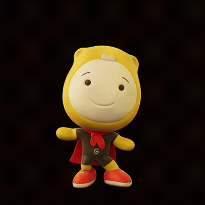 A Cartoon Character With The Words Fun Day Written Above Him GIF