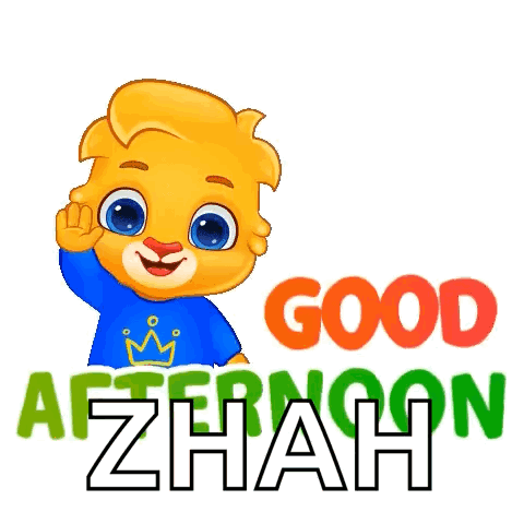 A Cartoon Character With The Words Good Afternoon Zhah GIF