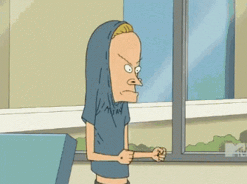 A Cartoon Character With The Words I Am The Great Cornholio GIF